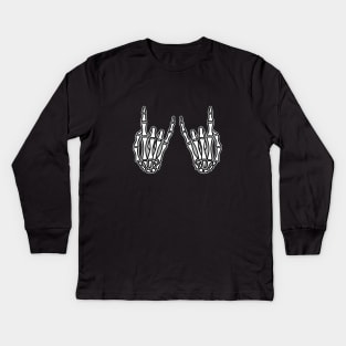 Rock and roll sign, skeleton hands Kids Long Sleeve T-Shirt